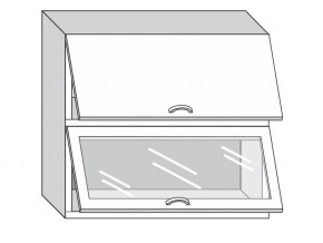 1.80.8 Шкаф настенный (h=720) на 800 с 2-мя гор. дв., 1 ст. дв. в Симе - sim.mebel74.com | фото