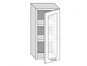 19.40.3 Шкаф настенный (h=913) на 400мм с 1-ой стекл. дверцей в Симе - sim.mebel74.com | фото