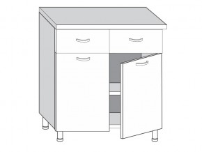 2.80.22 Шкаф-стол на 800мм с 2-я ящиками и 2-мя дверцами в Симе - sim.mebel74.com | фото