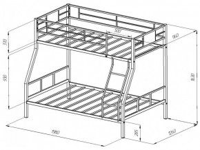 Двухъярусная кровать Гранада 1 Черная в Симе - sim.mebel74.com | фото 2