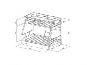 Двухъярусная кровать Гранада 1 ПЯ Черная в Симе - sim.mebel74.com | фото 2