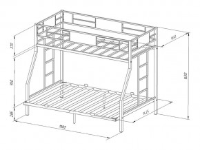 Двухъярусная кровать Гранада 140 черный в Симе - sim.mebel74.com | фото 2