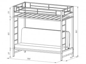 Двухъярусная кровать с диваном Мадлен белая-пифагор в Симе - sim.mebel74.com | фото 2