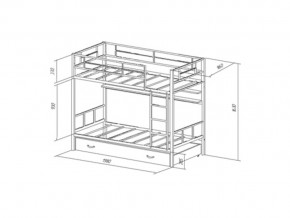 Двухъярусная кровать Севилья 2 ПЯ Черная в Симе - sim.mebel74.com | фото 2