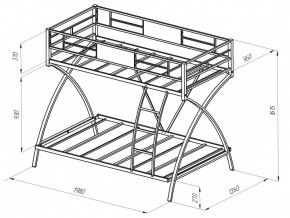 Двухъярусная кровать Виньола Черная в Симе - sim.mebel74.com | фото 2