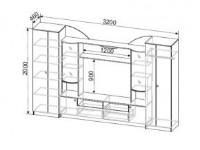 Гостиная МГС 8 Дуб Венге/Ясень Анкор светлый в Симе - sim.mebel74.com | фото 3