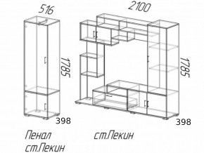 Гостиная Пекин с пеналом Венге-Лоредо в Симе - sim.mebel74.com | фото 3