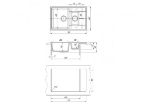 Каменная мойка Dr. Gans Smart Оливия 740 K в Симе - sim.mebel74.com | фото 2