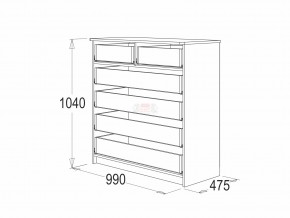 Комод 6 фант венге-млечный дуб в Симе - sim.mebel74.com | фото 3