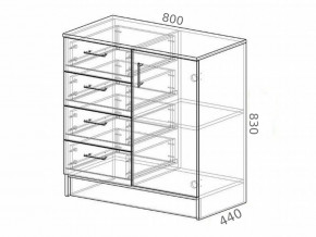 Комод К800-1Д ЛДСП белый в Симе - sim.mebel74.com | фото 2