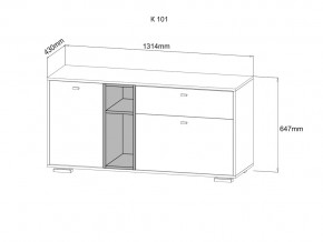 Комод Ланс К101 графит/дуб бунратти в Симе - sim.mebel74.com | фото 3