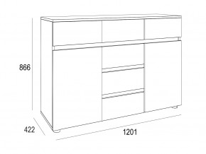 Комод Лотос 1200 Дуб Крафт в Симе - sim.mebel74.com | фото 2