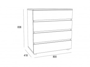 Комод Лотос с 4-мя ящиками Дуб Крафт в Симе - sim.mebel74.com | фото 2