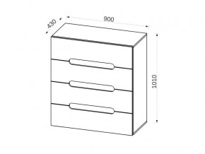 Комод с 4-мя ящиками МДФ Некст в Симе - sim.mebel74.com | фото 2