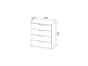 Комод В-6 с 4-мя ящиками матовый ЛДСП Фаворит в Симе - sim.mebel74.com | фото 2