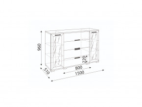 Комод витрина М11 Мармарис в Симе - sim.mebel74.com | фото 2