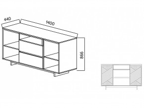 Комодино Moderno-1400 Ф3 в Симе - sim.mebel74.com | фото 4