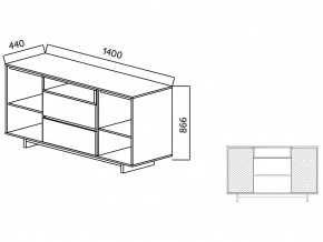 Комодино Moderno-1400 Ф4 в Симе - sim.mebel74.com | фото 4