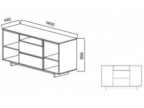 Комодино Moderno-1400 Ф6 в Симе - sim.mebel74.com | фото 4