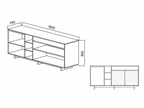 Комодино Moderno-1800 Ф1 в Симе - sim.mebel74.com | фото 2