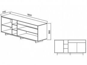 Комодино Moderno-1800 Ф6 в Симе - sim.mebel74.com | фото 2