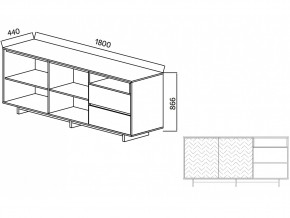 Комодино Moderno-1800 В-1 Ф1 в Симе - sim.mebel74.com | фото 2