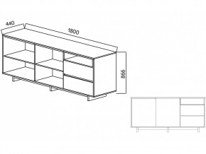 Комодино Moderno-1800 В-1 Ф6 в Симе - sim.mebel74.com | фото 4