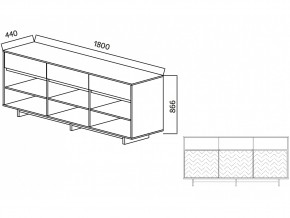 Комодино Moderno-1800 В-2 Ф1 в Симе - sim.mebel74.com | фото 2