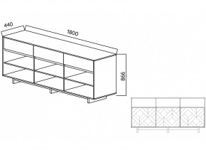 Комодино Moderno-1800 В-2 Ф2 в Симе - sim.mebel74.com | фото 4