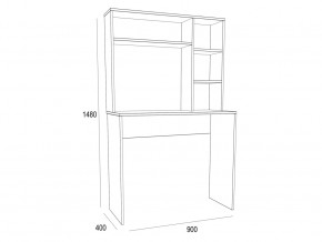 Компьютерный стол-стеллаж ST05 Дуб сонома в Симе - sim.mebel74.com | фото 2