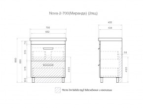 Комплект мебели в ванную Nova 700 2 ящика в Симе - sim.mebel74.com | фото 5