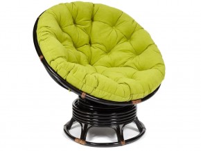 Кресло-качалка Papasan w 23/01 B с подушкой Antique brown, флок Олива в Симе - sim.mebel74.com | фото 1