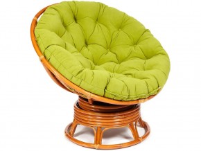 Кресло-качалка Papasan w 23/01 B с подушкой Cognac, флок Олива в Симе - sim.mebel74.com | фото