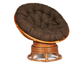 Кресло-качалка Papasan w 23/01 B с подушкой Cognac, ткань Коричневый в Симе - sim.mebel74.com | фото 1