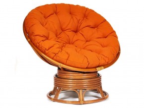 Кресло-качалка Papasan w 23/01 B с подушкой Cognac, ткань Оранжевый в Симе - sim.mebel74.com | фото 1