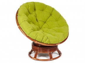 Кресло-качалка Papasan w 23/01 B с подушкой Pecan, флок Олива в Симе - sim.mebel74.com | фото 1