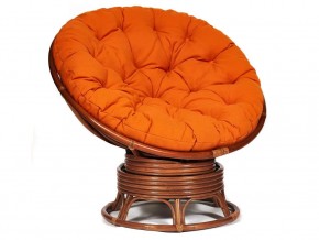 Кресло-качалка Papasan w 23/01 B с подушкой Pecan, ткань Оранжевый в Симе - sim.mebel74.com | фото