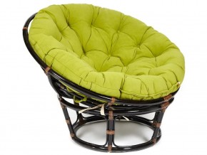 Кресло Papasan 23/01 W с подушкой Antique brown, флок Олива в Симе - sim.mebel74.com | фото