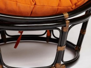 Кресло Papasan 23/01 W с подушкой Antique brown, ткань Оранжевый в Симе - sim.mebel74.com | фото 3