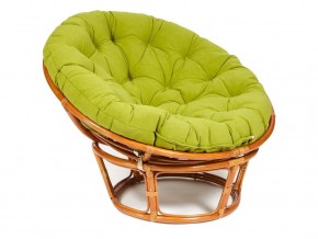 Кресло Papasan 23/01 W с подушкой Cognac, флок Олива в Симе - sim.mebel74.com | фото 1