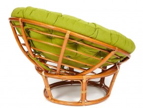 Кресло Papasan 23/01 W с подушкой Cognac, флок Олива в Симе - sim.mebel74.com | фото 2