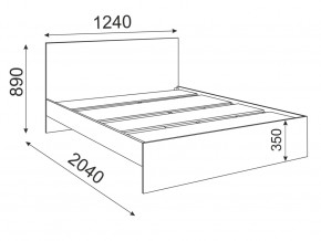 Кровать 1200 Осло модуль М12 с настилом Лайт Белый в Симе - sim.mebel74.com | фото 2