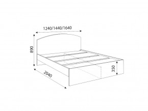 Кровать 1200R Осло модуль М08 с настилами Лайт Дуб крафт золотой в Симе - sim.mebel74.com | фото 2