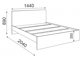 Кровать 1400 Осло модуль М13 с настилом Лайт Белый в Симе - sim.mebel74.com | фото 2