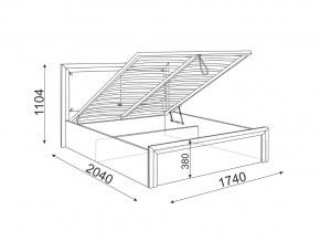 Кровать 1600 подъемная с мягкой частью Глэдис М32 в Симе - sim.mebel74.com | фото 2