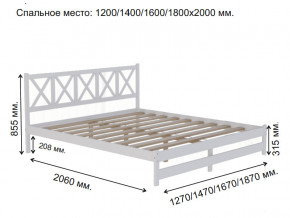 Кровать 2-х спальная Аист-8 Классика белый 1200х2000 мм в Симе - sim.mebel74.com | фото 2