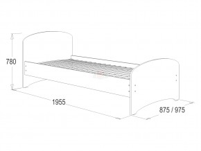 Кровать-4 одинарная 800*1900 млечный дуб в Симе - sim.mebel74.com | фото 2