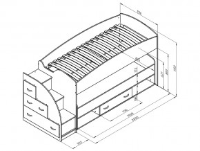 Кровать чердак Дюймовочка 4/3 Голубой в Симе - sim.mebel74.com | фото 2