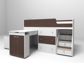 Кровать чердак Малыш 70х160 Белое дерево-Бодего в Симе - sim.mebel74.com | фото