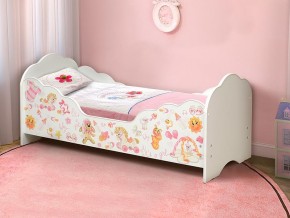 Кровать детская с бортом Малышка №4 600*1400 белая в Симе - sim.mebel74.com | фото 1